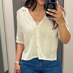 Cream Crochet Top